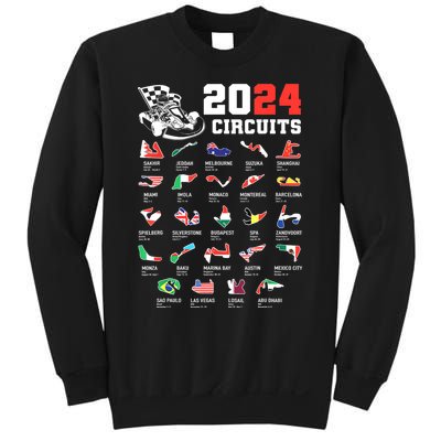 Formula One 2024 Calendar For Race Car Fan Circuits Race Sweatshirt