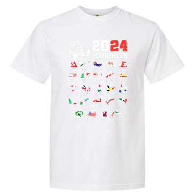 Formula One 2024 Calendar For Race Car Fan Circuits Race Garment-Dyed Heavyweight T-Shirt