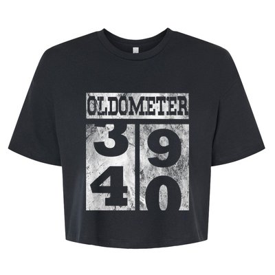 Funny Oldometer 40 years Shirt 40th Birthday Gift m.e.n Wom.e.n Bella+Canvas Jersey Crop Tee