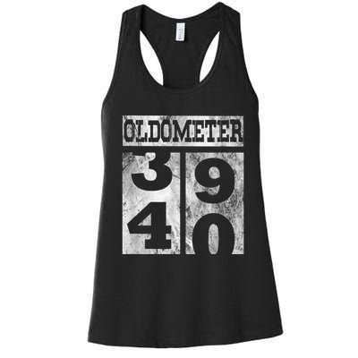 Funny Oldometer 40 years Shirt 40th Birthday Gift m.e.n Wom.e.n Women's Racerback Tank