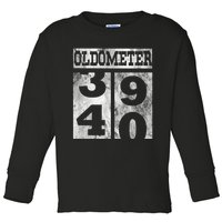 Funny Oldometer 40 years Shirt 40th Birthday Gift m.e.n Wom.e.n Toddler Long Sleeve Shirt