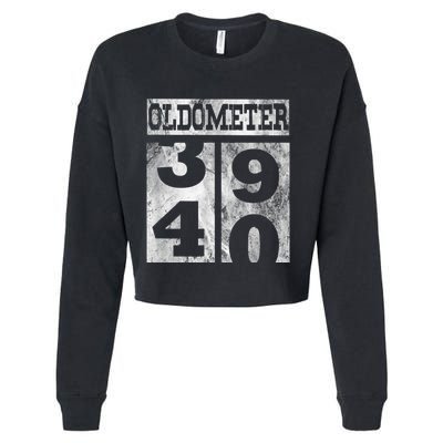 Funny Oldometer 40 years Shirt 40th Birthday Gift m.e.n Wom.e.n Cropped Pullover Crew