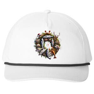 Feast Of 7 Fish Christmas Wreath With Buck Snapback Five-Panel Rope Hat