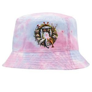 Feast Of 7 Fish Christmas Wreath With Buck Tie-Dyed Bucket Hat