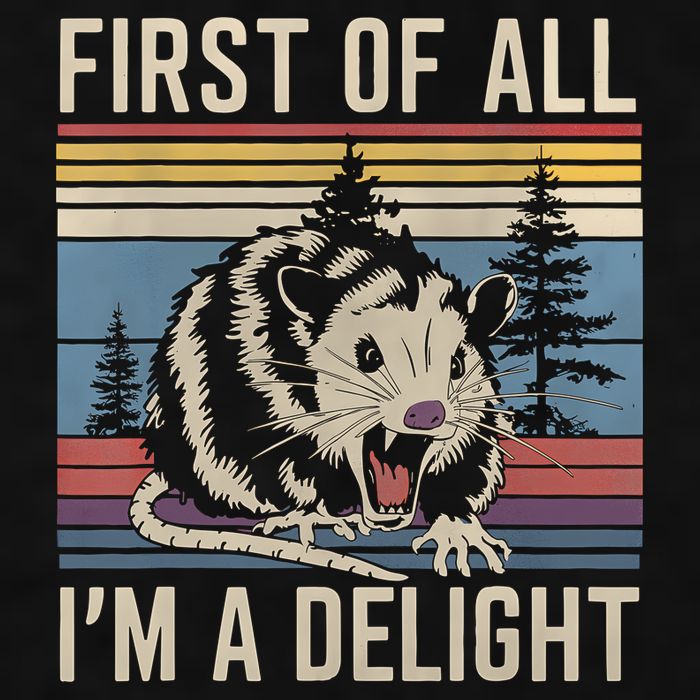 First Of All I’M A Delight Sarcastic Angry Opossum Possum Ladies PosiCharge Tri-Blend Wicking Tank