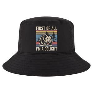 First Of All I’M A Delight Sarcastic Angry Opossum Possum Cool Comfort Performance Bucket Hat