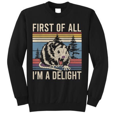 First Of All I’M A Delight Sarcastic Angry Opossum Possum Sweatshirt