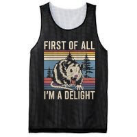 First Of All I’M A Delight Sarcastic Angry Opossum Possum Mesh Reversible Basketball Jersey Tank