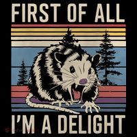 First Of All I’M A Delight Sarcastic Angry Opossum Possum Poster