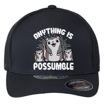 Funny Opossum Anything Is Possumble Cute Possum Family Cool Gift Flexfit Unipanel Trucker Cap