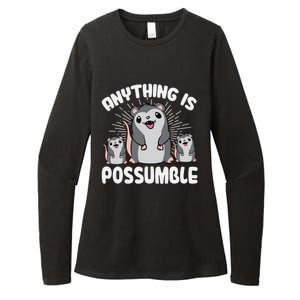 Funny Opossum Anything Is Possumble Cute Possum Family Cool Gift Womens CVC Long Sleeve Shirt