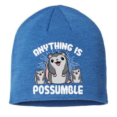 Funny Opossum Anything Is Possumble Cute Possum Family Cool Gift Sustainable Beanie