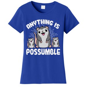 Funny Opossum Anything Is Possumble Cute Possum Family Cool Gift Women's T-Shirt