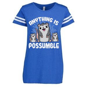 Funny Opossum Anything Is Possumble Cute Possum Family Cool Gift Enza Ladies Jersey Football T-Shirt