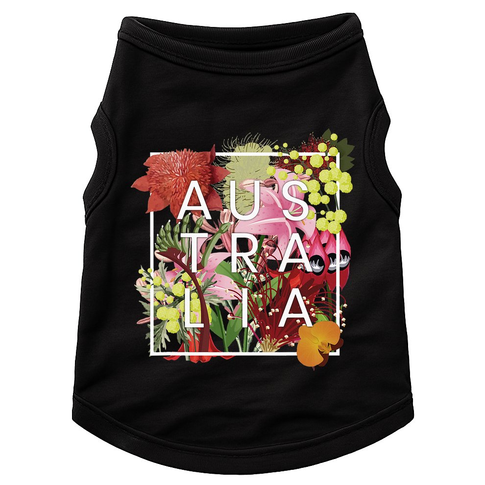 Flowers Of Australia Word Art Australian Pride Doggie Tank
