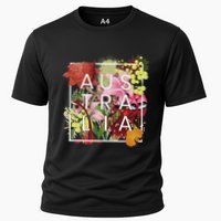 Flowers Of Australia Word Art Australian Pride Cooling Performance Crew T-Shirt