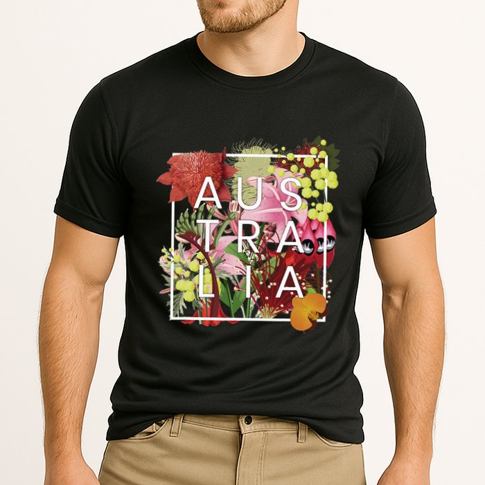 Flowers Of Australia Word Art Australian Pride Cooling Performance Crew T-Shirt