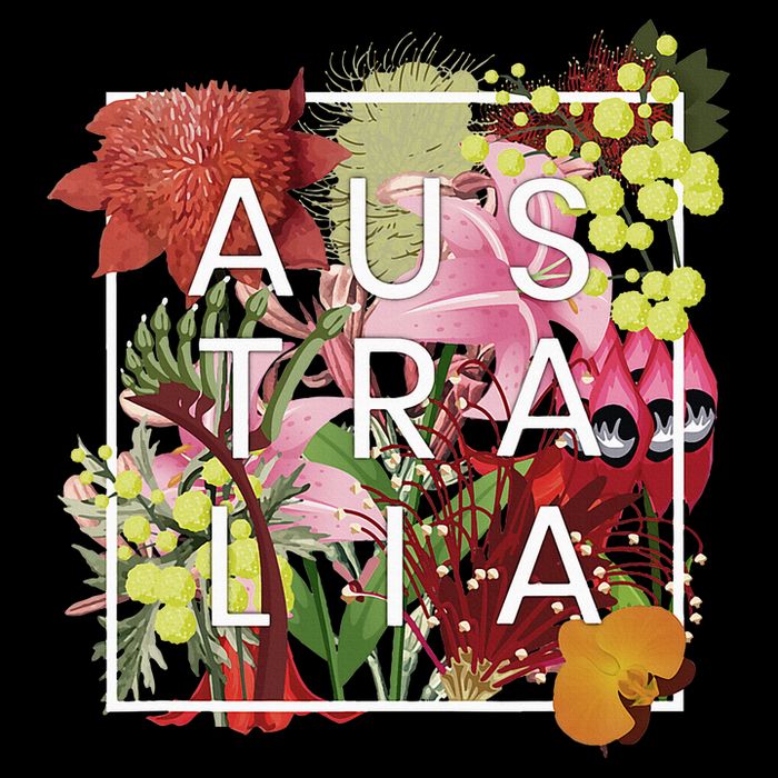 Flowers Of Australia Word Art Australian Pride Cooling Performance Crew T-Shirt