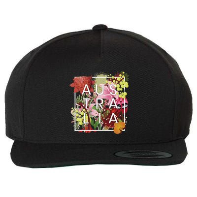 Flowers Of Australia Word Art Australian Pride Wool Snapback Cap