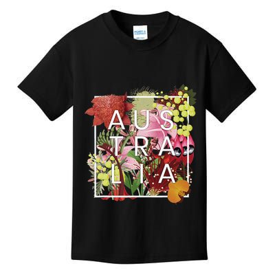 Flowers Of Australia Word Art Australian Pride Kids T-Shirt
