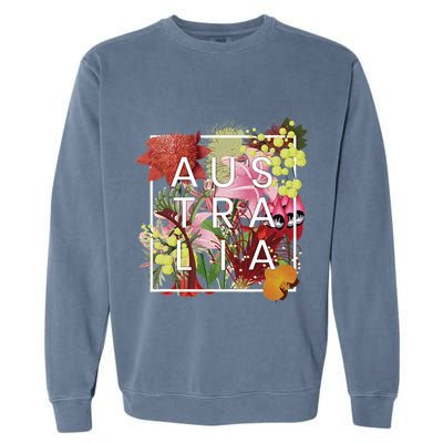Flowers Of Australia Word Art Australian Pride Garment-Dyed Sweatshirt