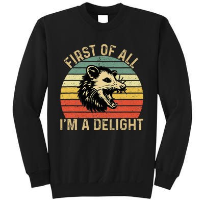 First Of All IM A Delight Sarcastic Angry Opossum Possum Sweatshirt