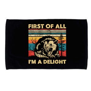 First Of All IM A Delight Sarcastic Angry Opossum Possum Microfiber Hand Towel