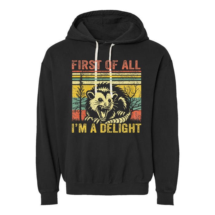 First Of All IM A Delight Garment-Dyed Fleece Hoodie