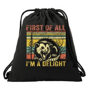 First Of All IM A Delight Drawstring Bag