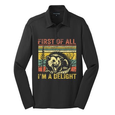 First Of All IM A Delight Silk Touch Performance Long Sleeve Polo