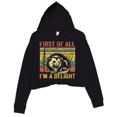 First Of All IM A Delight Crop Fleece Hoodie
