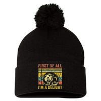 First Of All IM A Delight Pom Pom 12in Knit Beanie