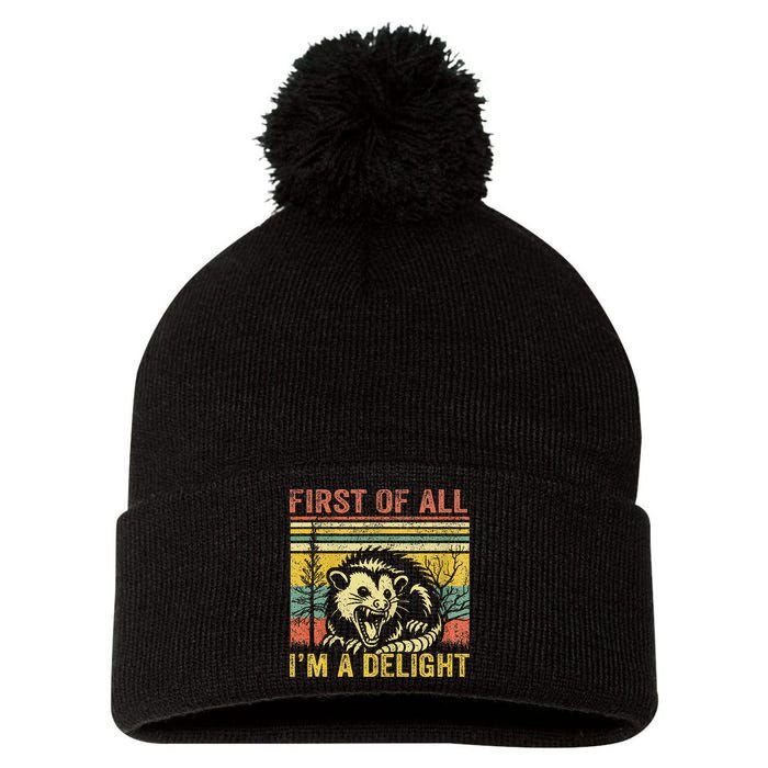 First Of All IM A Delight Pom Pom 12in Knit Beanie