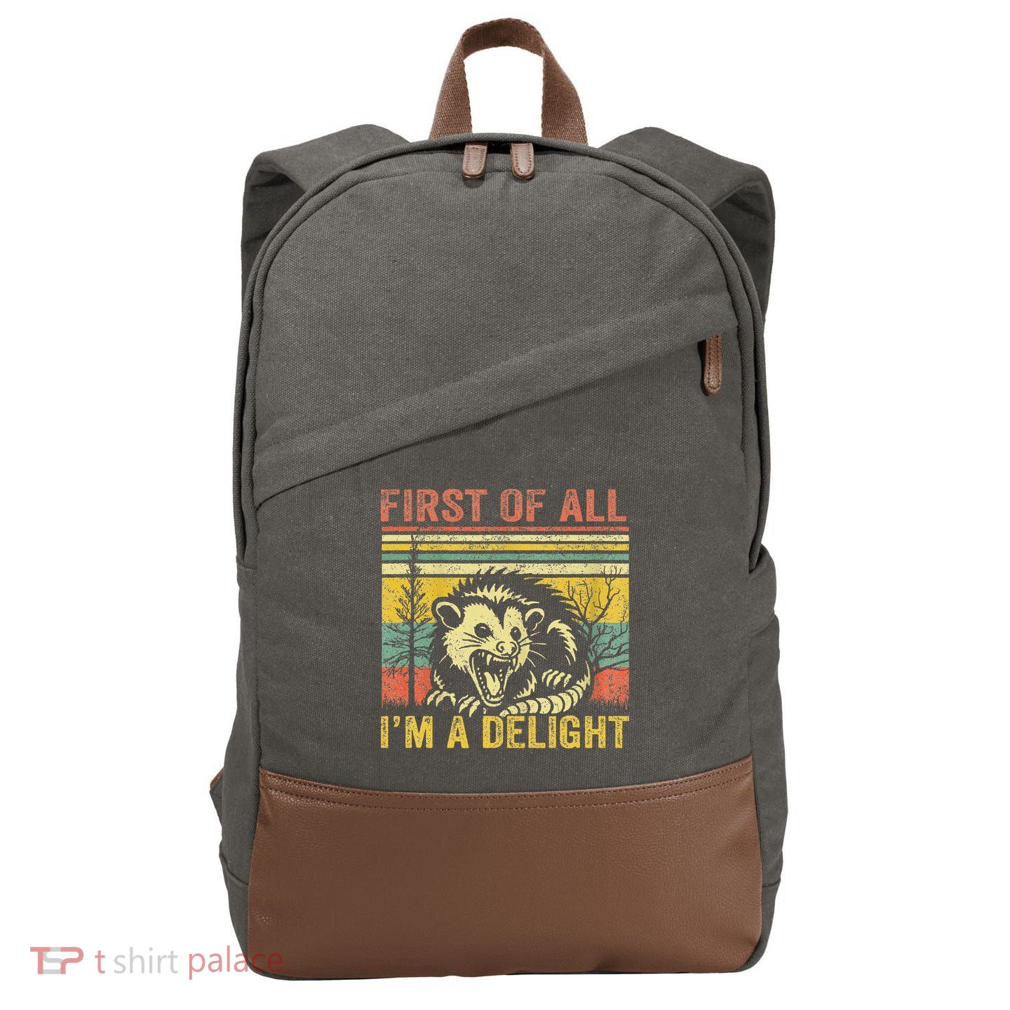 First Of All IM A Delight Cotton Canvas Backpack