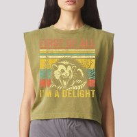 First Of All IM A Delight Garment-Dyed Women's Muscle Tee