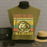 First Of All IM A Delight Garment-Dyed Women's Muscle Tee