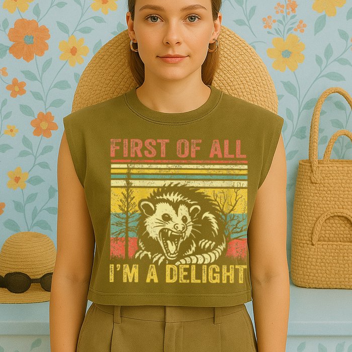 First Of All IM A Delight Garment-Dyed Women's Muscle Tee