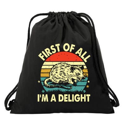 First Of All IM A Delight Drawstring Bag