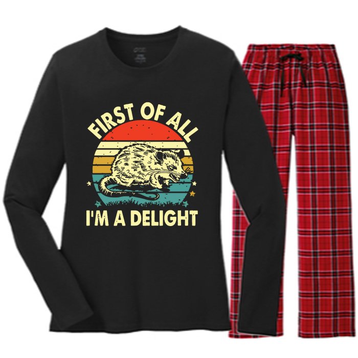 First Of All IM A Delight Women's Long Sleeve Flannel Pajama Set 