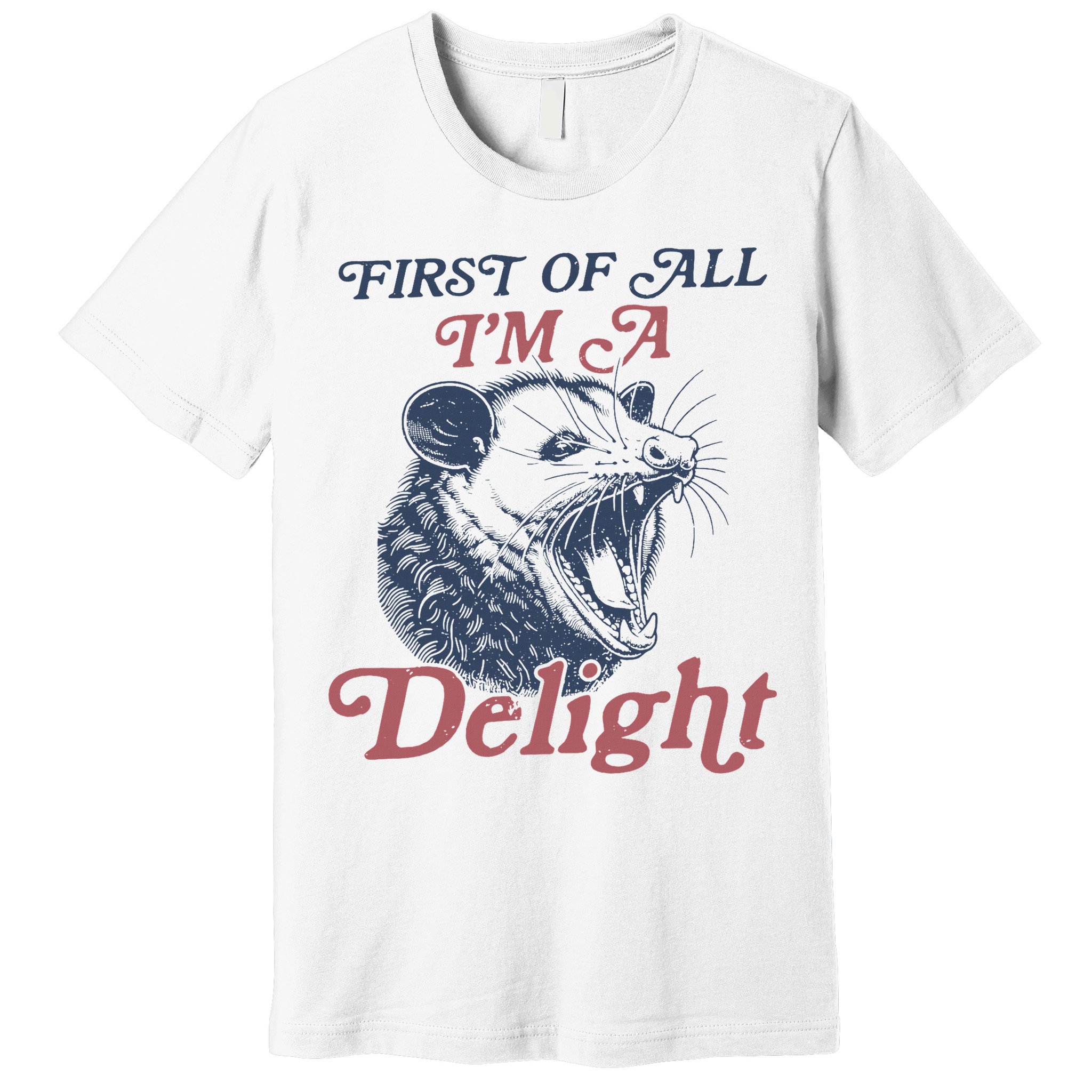 First Of All I'm A Delight Sarcastic Angry Opossum Possum Premium T-Shirt