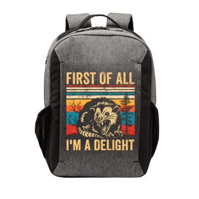 First Of All IM A Delight Sarcastic Angry Opossum Possum Vector Backpack