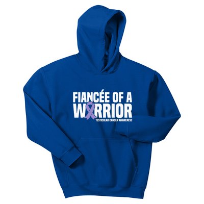 Fiancee Of A Warrior Testicular Cancer Awareness Meaningful Gift Kids Hoodie