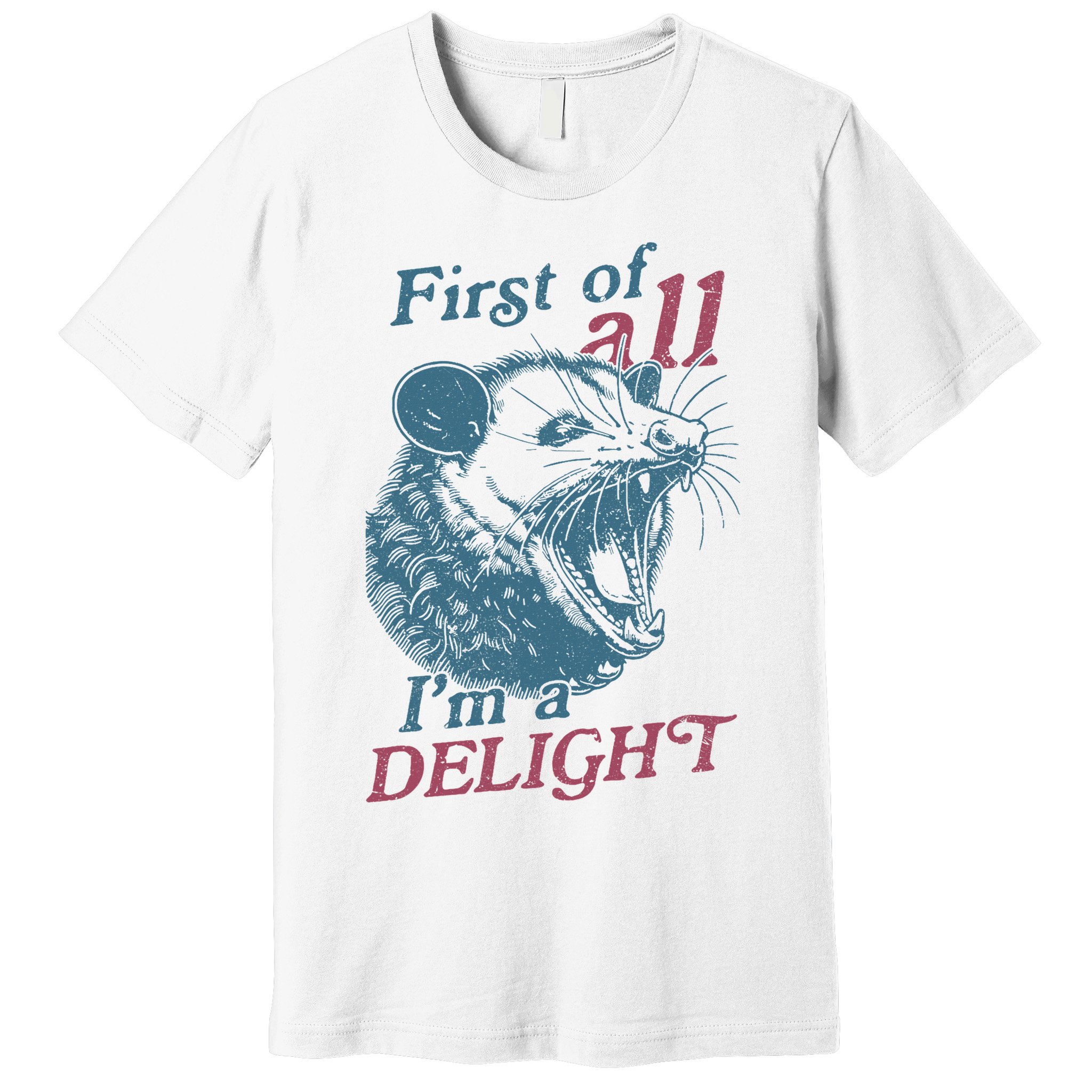 First Of All I'm A Delight Sarcastic Angry Opossum Lover Premium T-Shirt