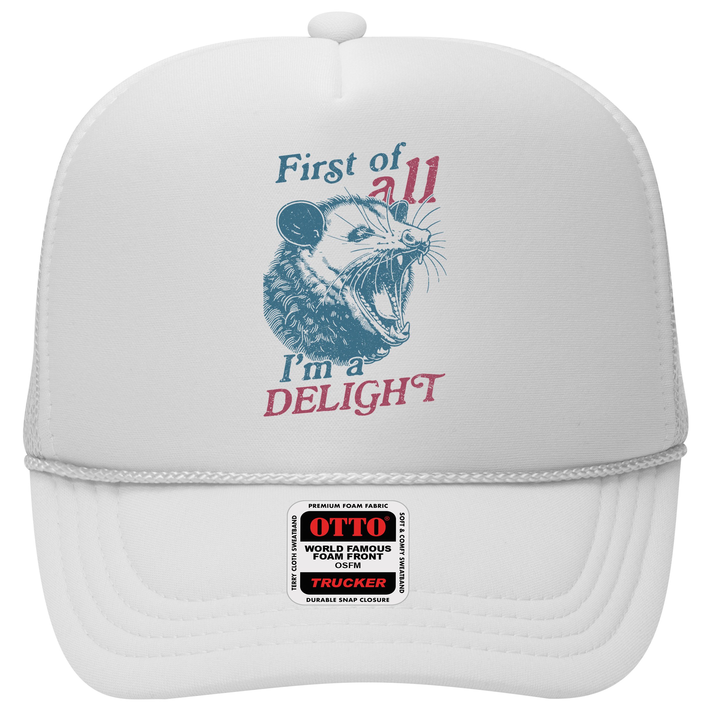 First Of All I'm A Delight Sarcastic Angry Opossum Lover Hat