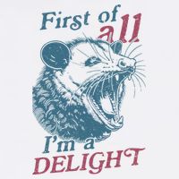 First Of All I'm A Delight Sarcastic Angry Opossum Lover Kids T-Shirt