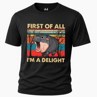 First Of All IM A Delight Funny Moo Deng Hippo Hippopotamus Performance Shirt