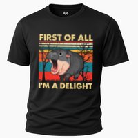 First Of All IM A Delight Funny Moo Deng Hippo Hippopotamus Performance Shirt