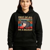 First Of All IM A Delight Funny Moo Deng Hippo Hippopotamus Hoodie