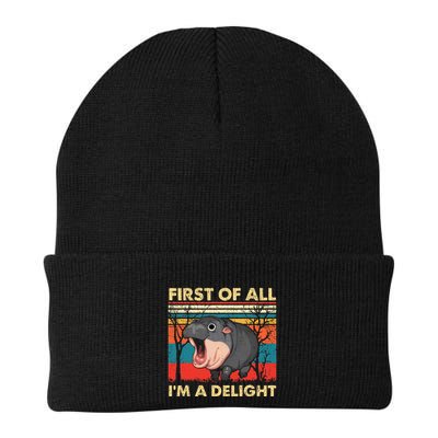 First Of All IM A Delight Funny Moo Deng Hippo Hippopotamus Beanie