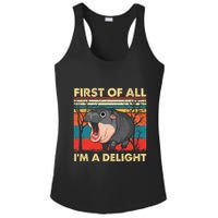 First Of All IM A Delight Funny Moo Deng Hippo Hippopotamus Ladies PosiCharge Competitor Racerback Tank